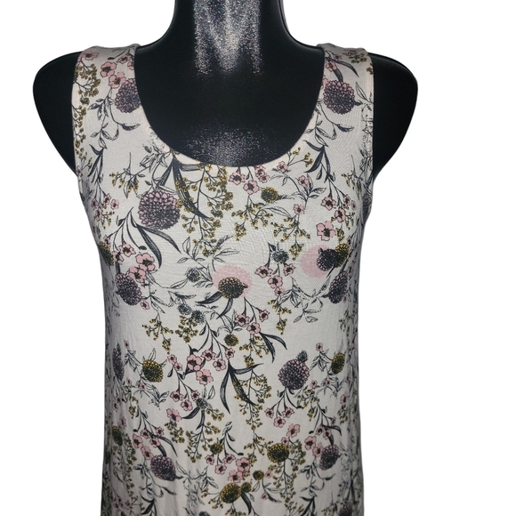 Ichi Cream Colored Sleeveless Floral Print Dress S - Picture 2 of 7
